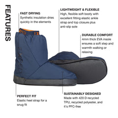Exped Camp Booty durable sole shot emphasizes grip for cabin and campsite shuffles.