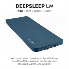 Exped DeepSleep Mat Single LW foam-core highlights 3-inch foam for insulated sleeping