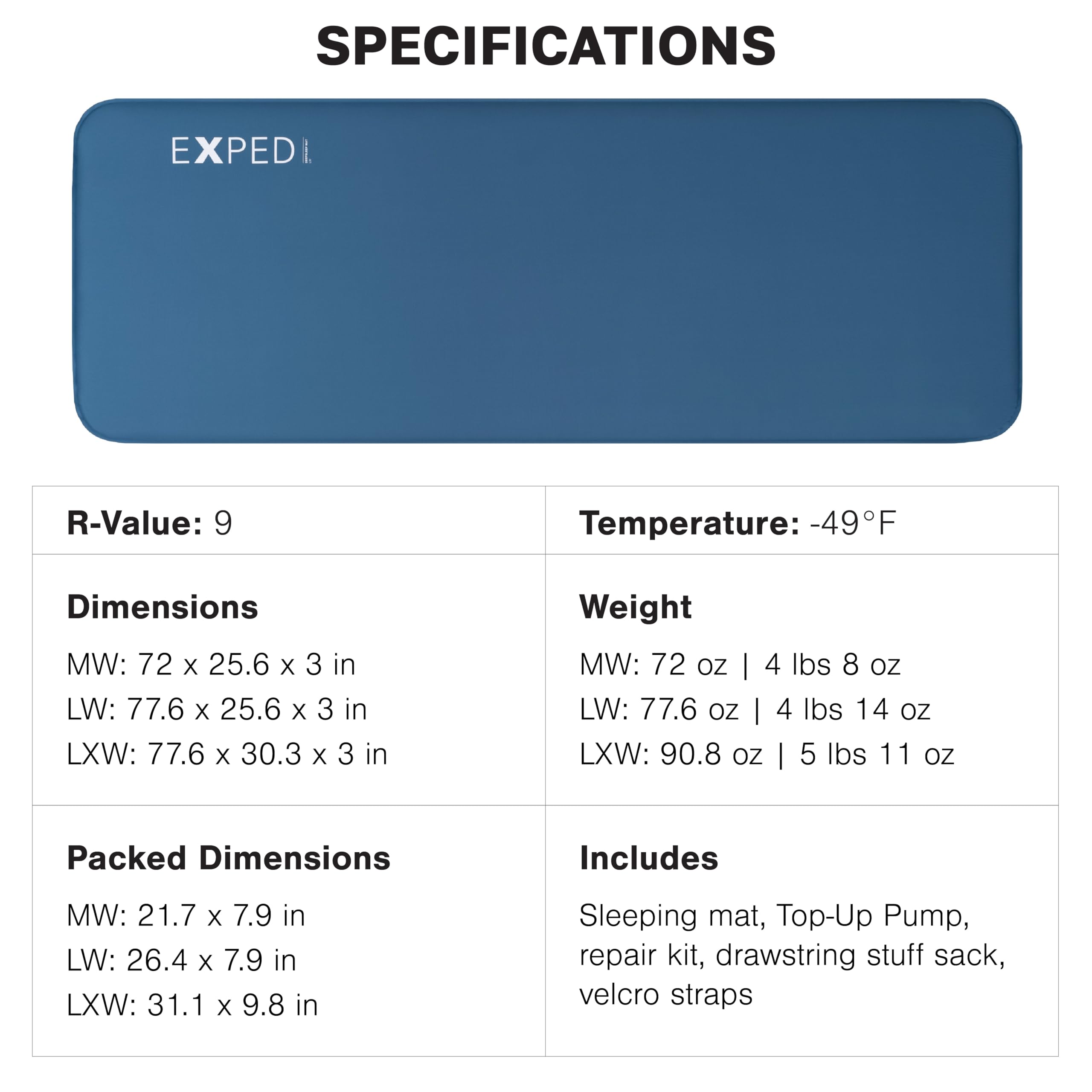 Exped DeepSleep Mat Single LW repair-kit supports on-site fixes