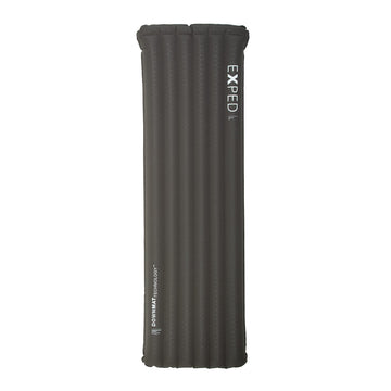 Exped Dura 8R charcoal top view shows full-length air chambers for comfort.