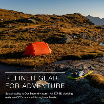 Exped Dura 8R packed compact-sack for easy carrying.