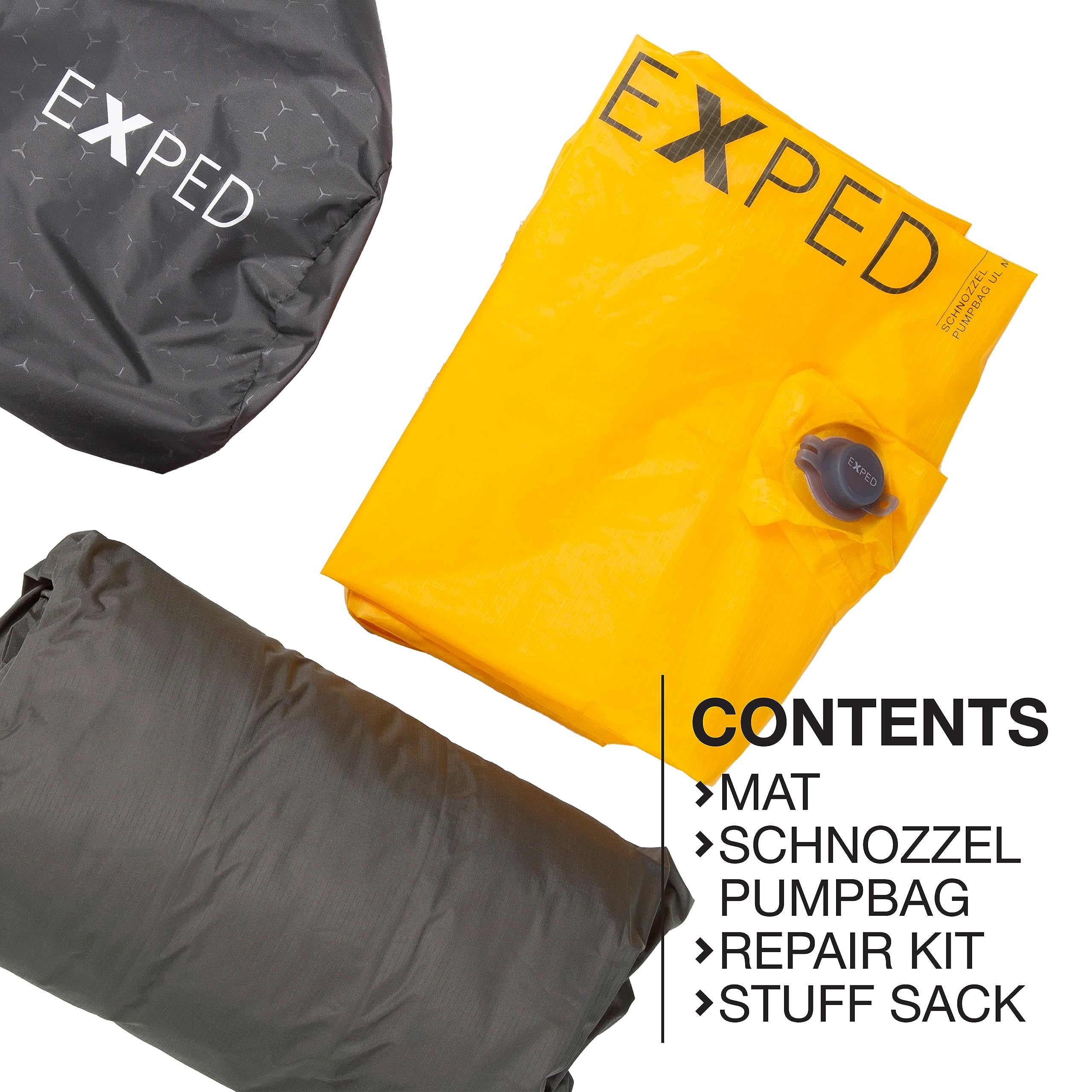 Exped Dura 8R Pumpbag inflation demo illustrates moisture-free quick setup.
