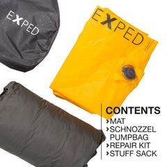 Exped Dura 8R Pumpbag inflation demo illustrates moisture-free quick setup.