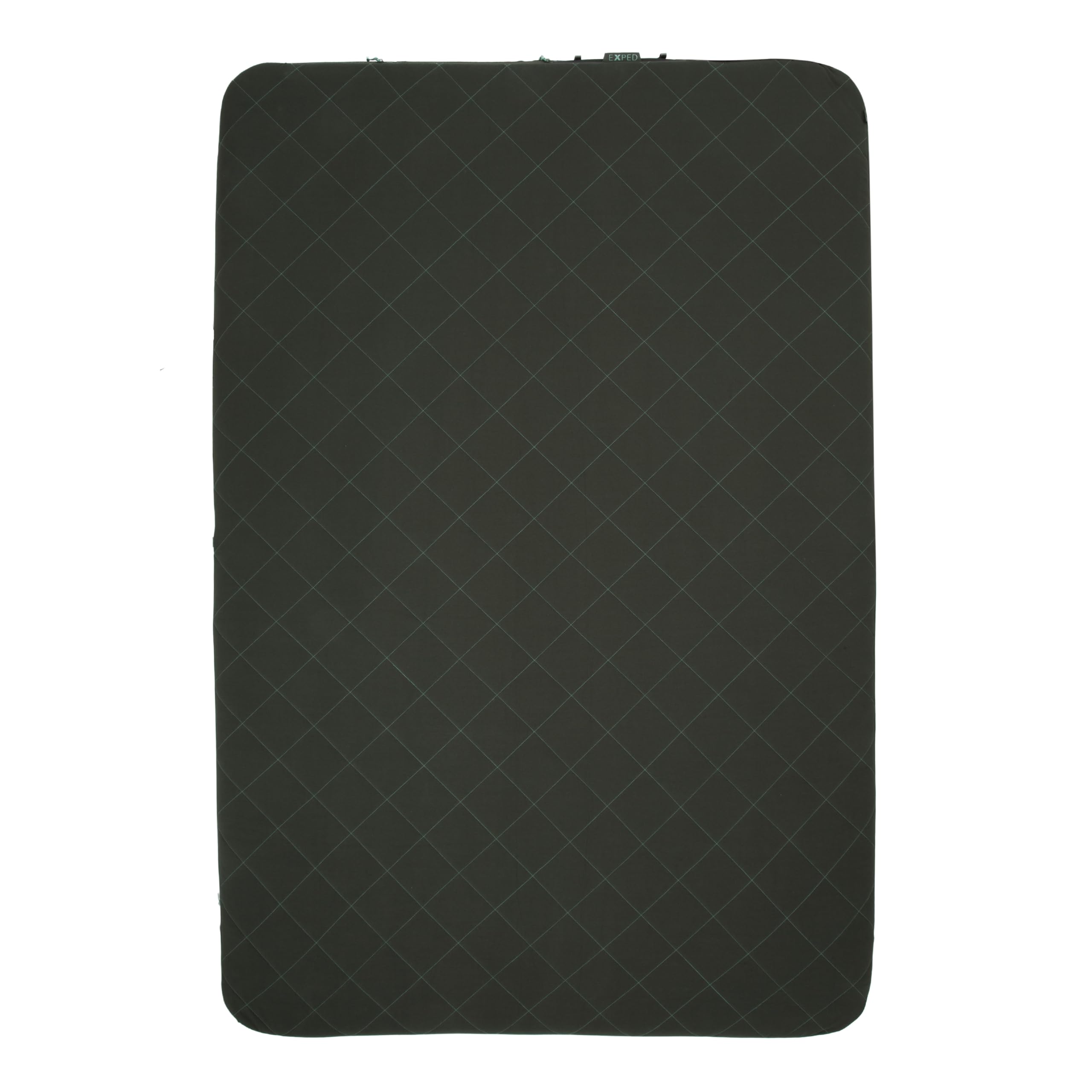 Exped LuxeMat Duo LW+ cover close-up showing a plush sleeping surface for car camping comfort