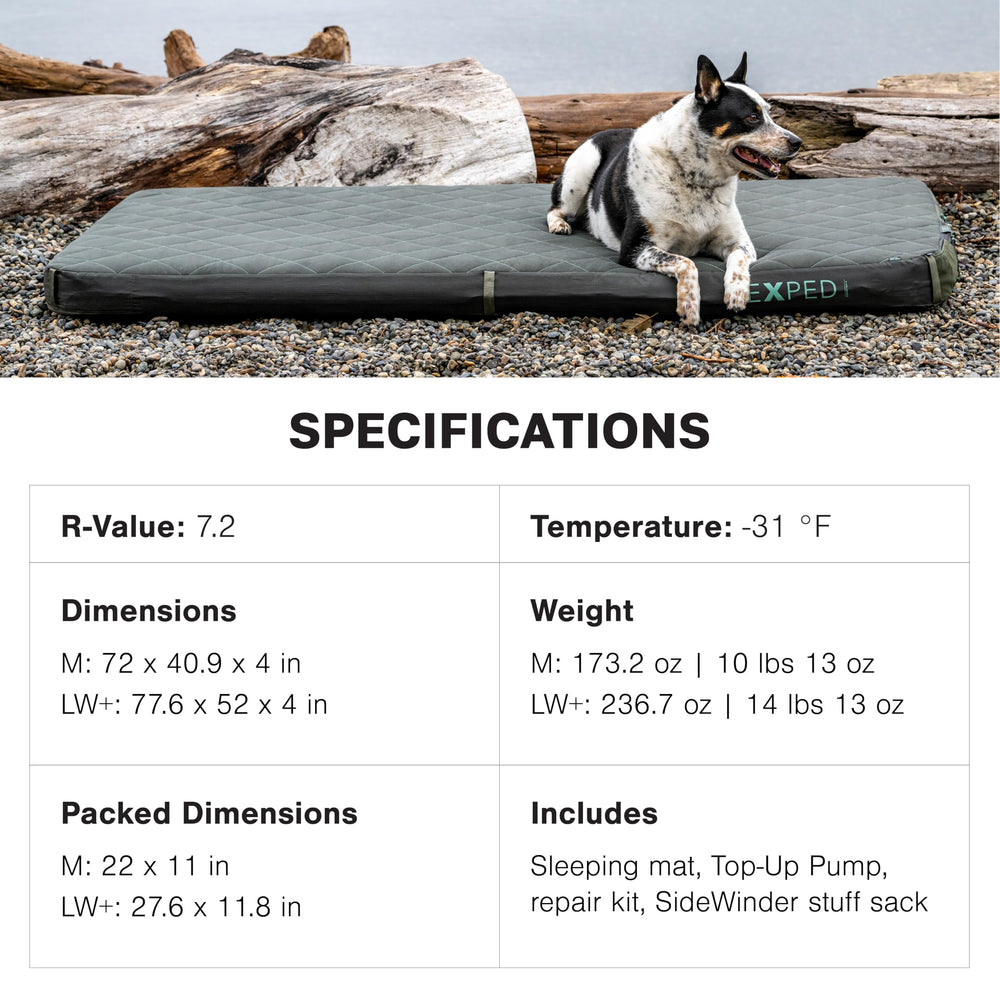 Exped LuxeMat Duo LW+ side pockets and handles for gear organization