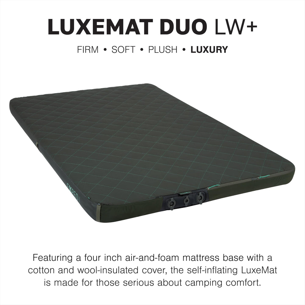 Exped LuxeMat Duo LW+ wool insulation detail highlighting temperature regulation