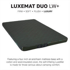 Exped LuxeMat Duo LW+ wool insulation detail highlighting temperature regulation