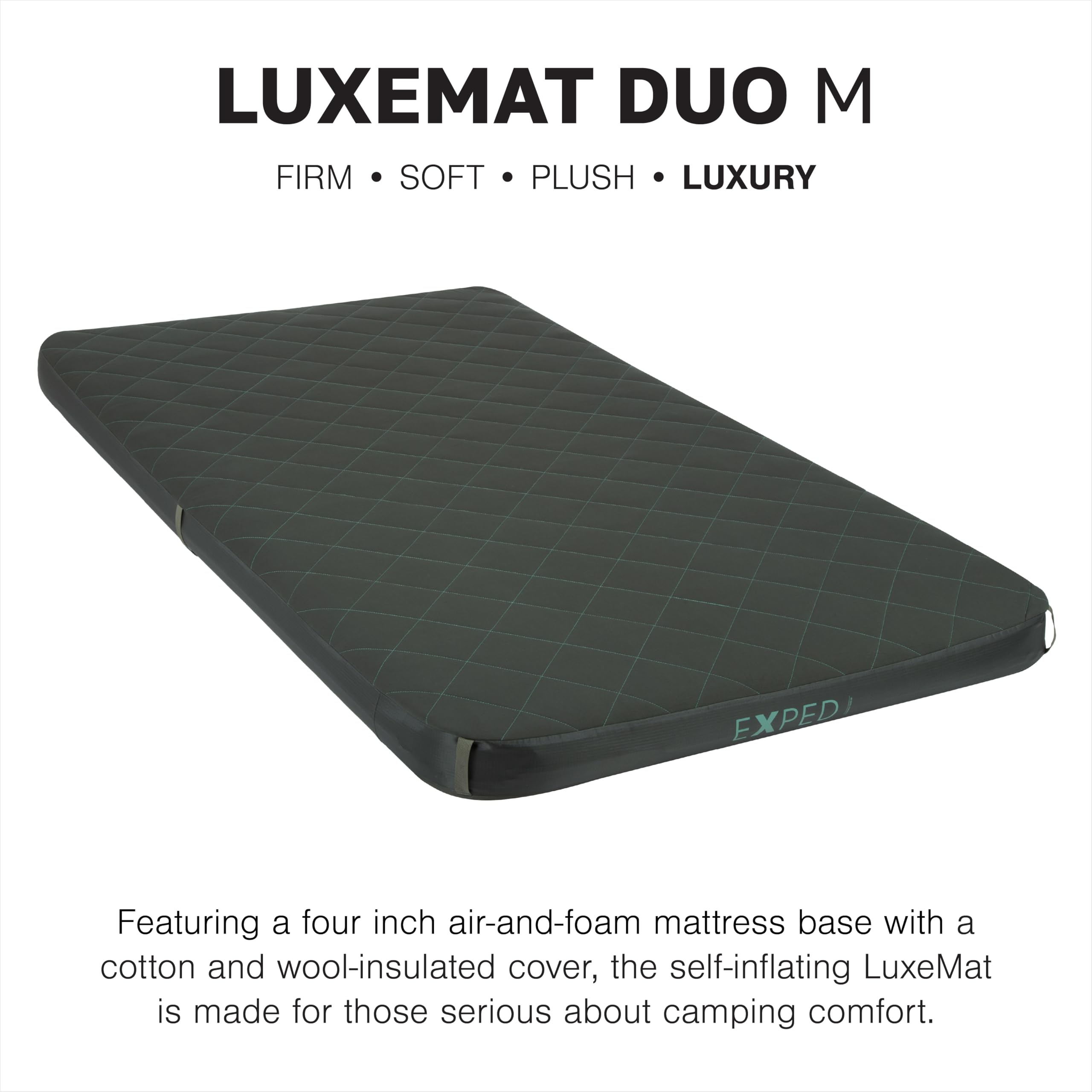 Exped LuxeMat Duo M side-pocket closeup highlights convenient storage.