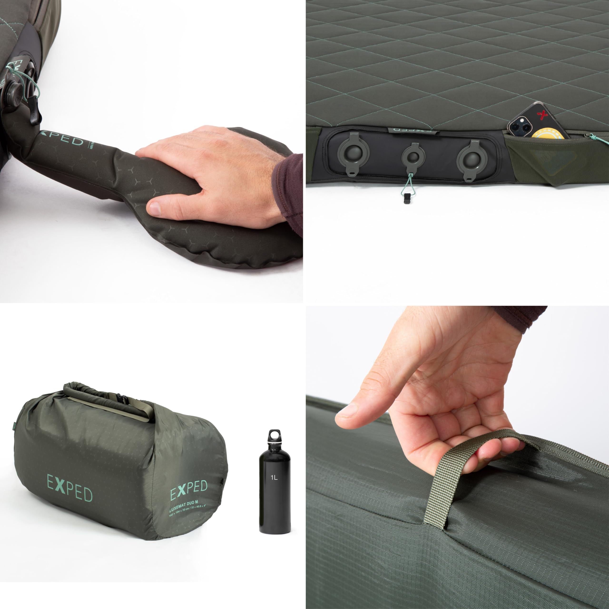 Exped LuxeMat Duo M wool insulation closeup enhances temperature regulation.