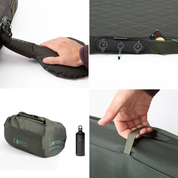 Exped LuxeMat Duo M wool insulation closeup enhances temperature regulation.
