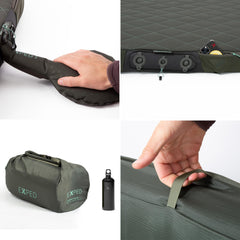 Exped LuxeMat Duo M wool insulation closeup enhances temperature regulation.