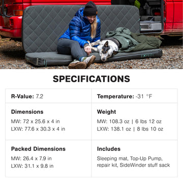 Exped LuxeMat Single MW versatile tent pad for cozy sleeping arrangements.