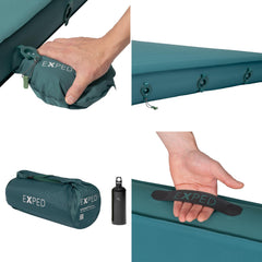 Exped MegaMat Duo Medium 3D vertical sidewalls emphasize usable sleeping space and stability.