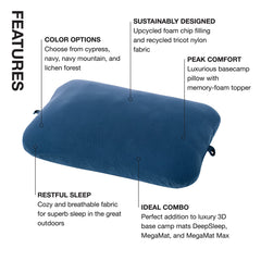 Exped Trailhead Pillow soft tricot nylon fabric provides breathable comfort.