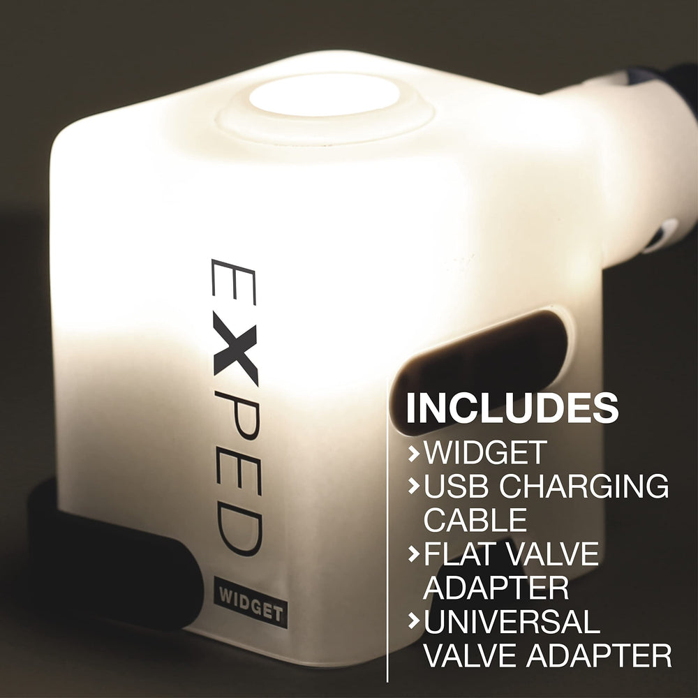 Exped Widget offers fast and quiet inflation modes for flexibility.