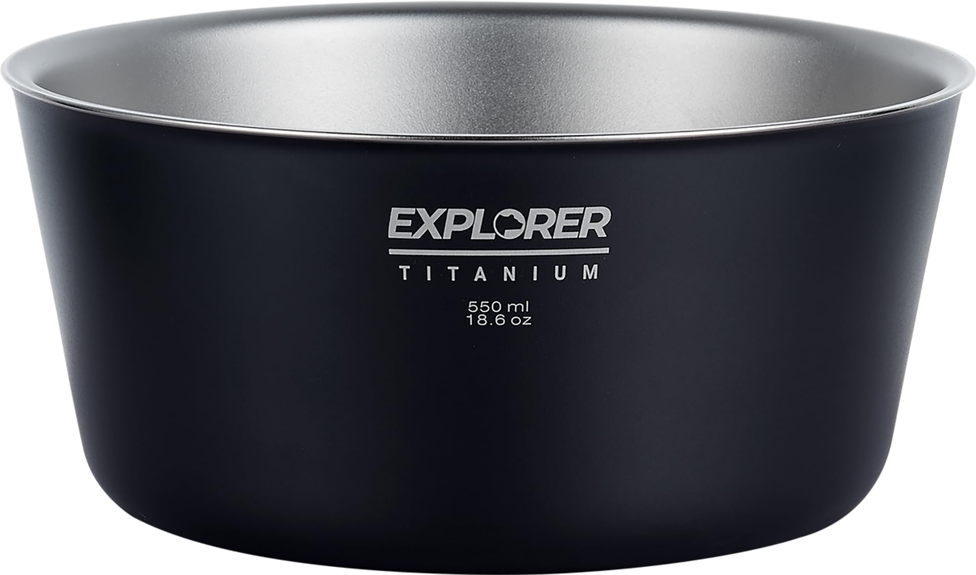 Explorer Bear black titanium bowl inside view highlights durable, food-grade construction for meals