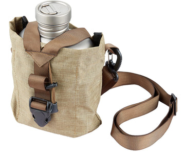 Outdoor scene featuring Explorer Bear canteen ready for hiking
