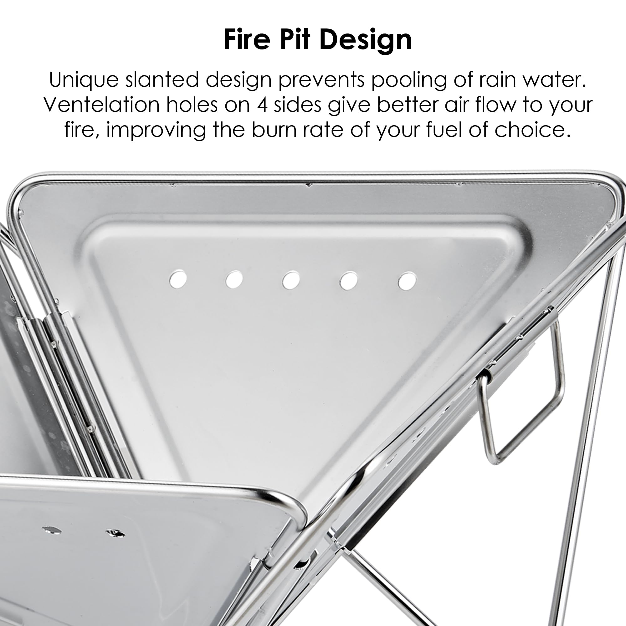 Explorer Bear Takibi foldable fireplace folds away for compact storage after use.