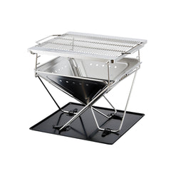 Explorer Bear Takibi foldable legs demonstrate portable setup for easy camping meals.