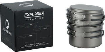 Explorer Bear 400ml titanium pot for compact solo meals