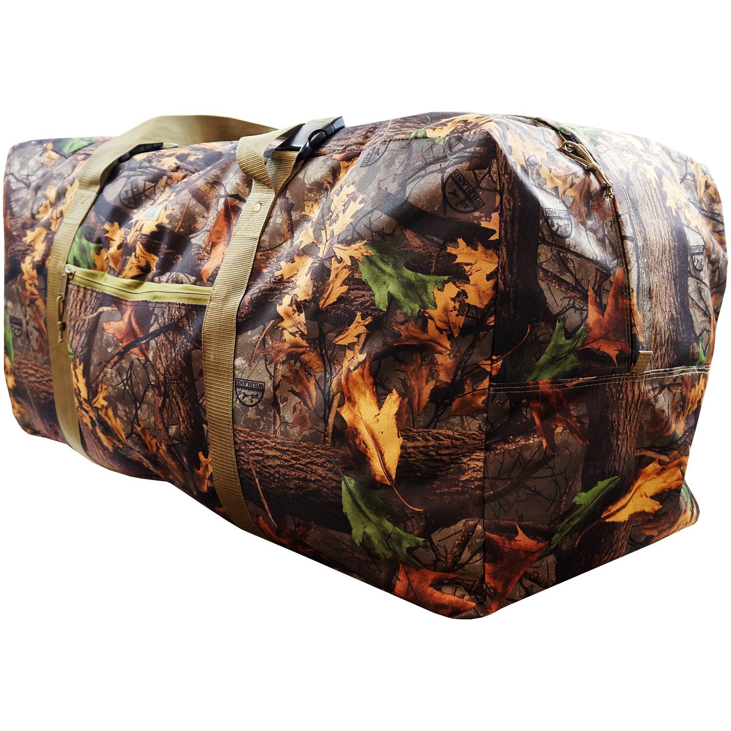 Explorer Wildland duffel bag external pocket for small essentials.
