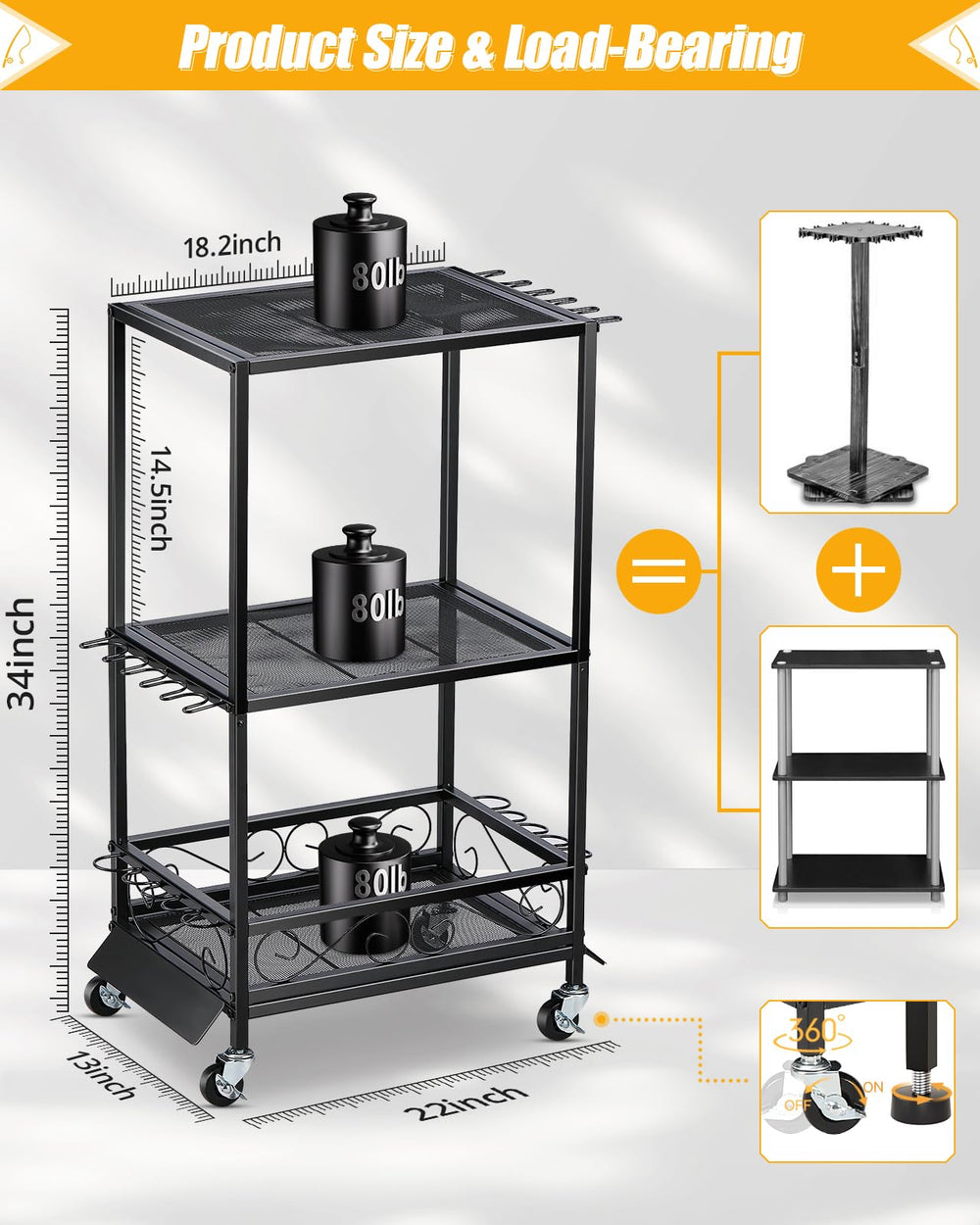 Height-adjustable rod rest for various rod sizes