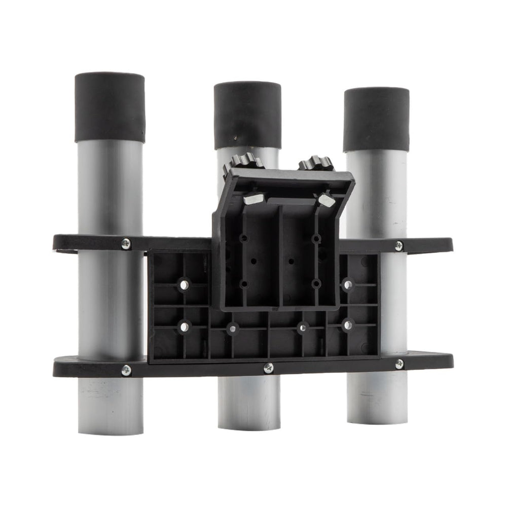 Built-in tool slots hold knives, pliers, and lures.