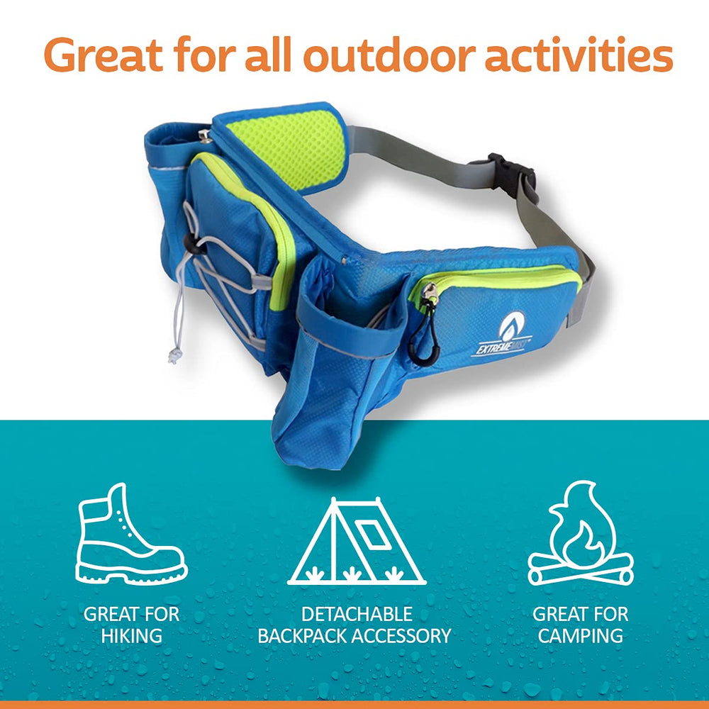 EXTREMEMIST lightweight belt minimizes bounce for running, hiking, and climbing.