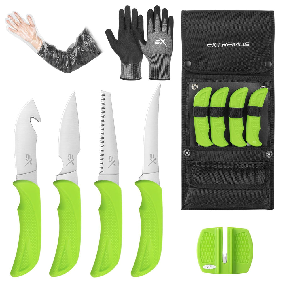 Extremus KastKing 8-piece hunting knife set blades close-up for precise field cuts.