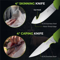 Extremus KastKing field dressing kit glow-handles illuminate low-light hunting tasks.