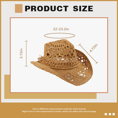 Close-up of adjustable wire-brim on Eyebrune brown paper cowboy hat