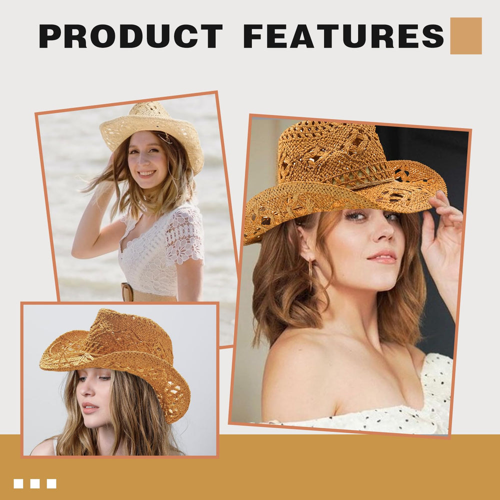 Sparkly Eyebrune Western cowgirl hat for women