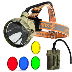 Eyes.sys 110000lux 10W LED headlamp delivers bright, long-range illumination for night hunts.