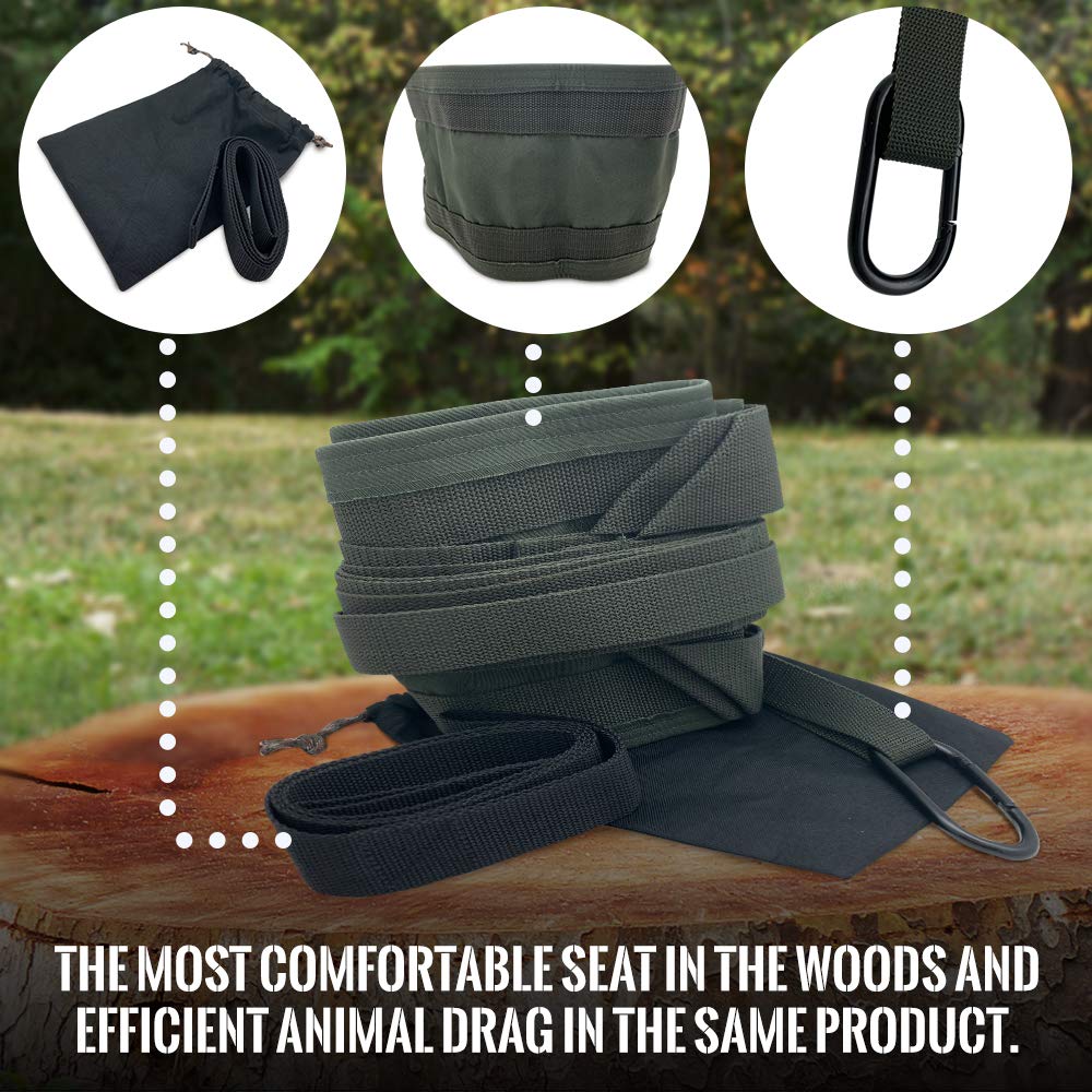 EZ Hunter sit-drag compact sling shows portability for easy carry on trips.