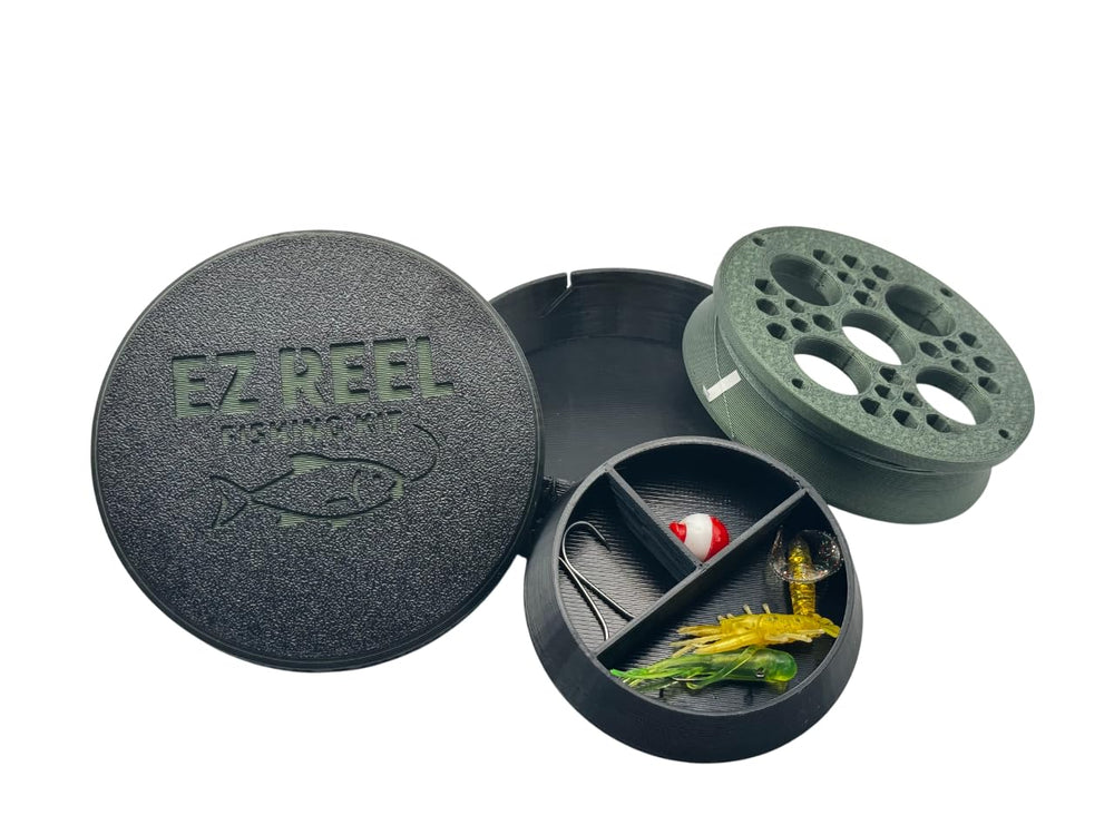 EZ Reel assorted-tackle shows color variety for different bait options.