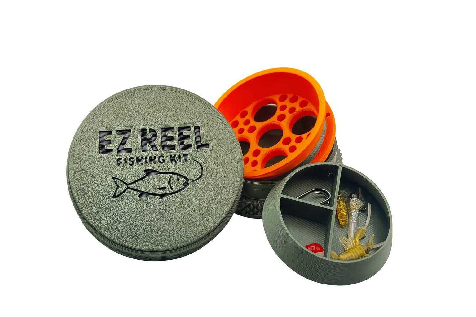 EZ Reel hand reel ready for pocket fishing on outdoor adventures