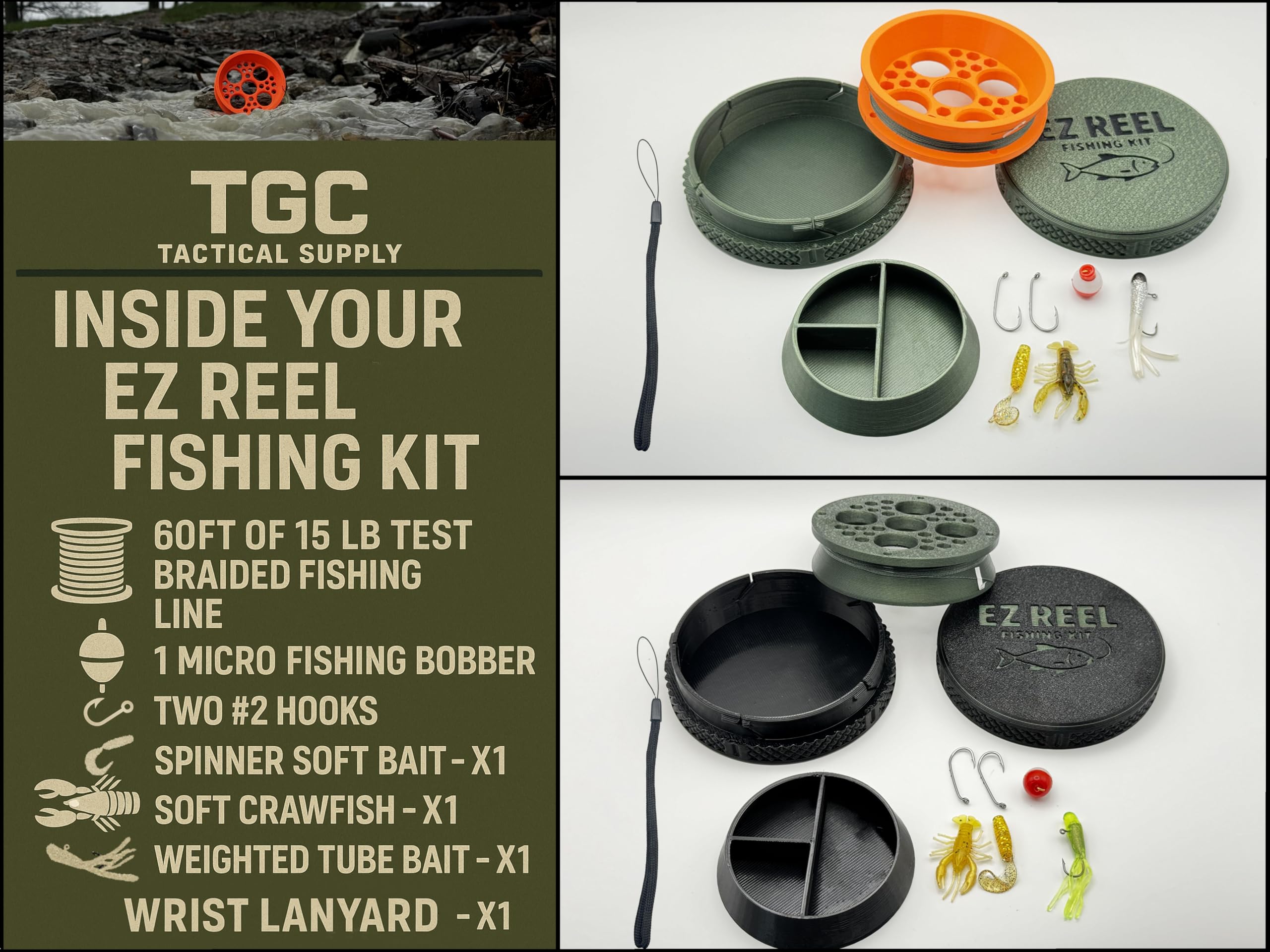 EZ Reel two-hooks illustrates compact hooks ready for handline setups.