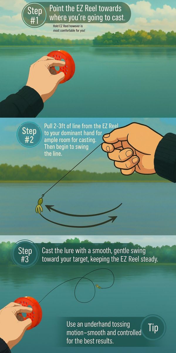 EZ Reel weighted tube bait demonstrates sinking action for depths