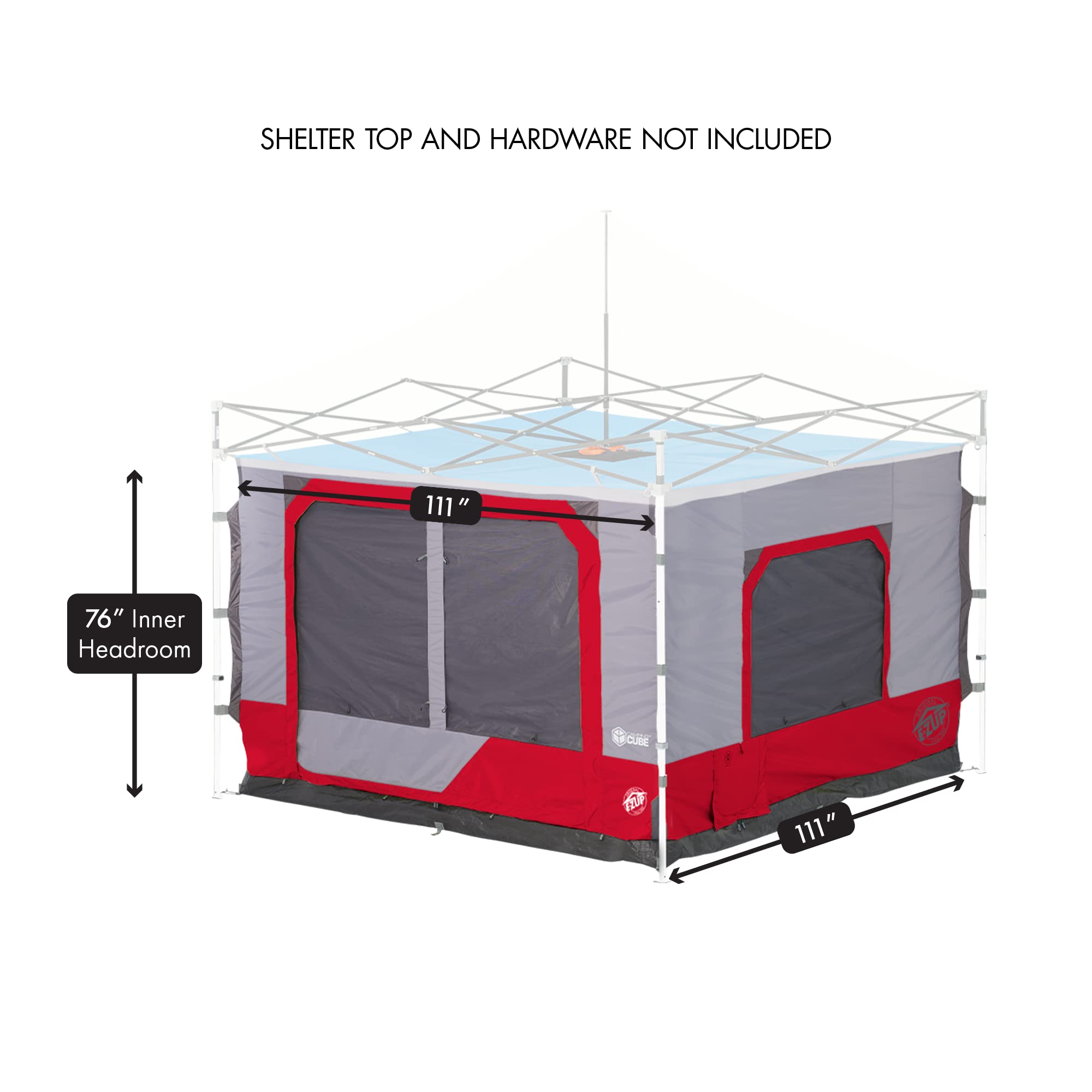 E-Z UP Camping Cube 6.4 oversized entry door for easy access
