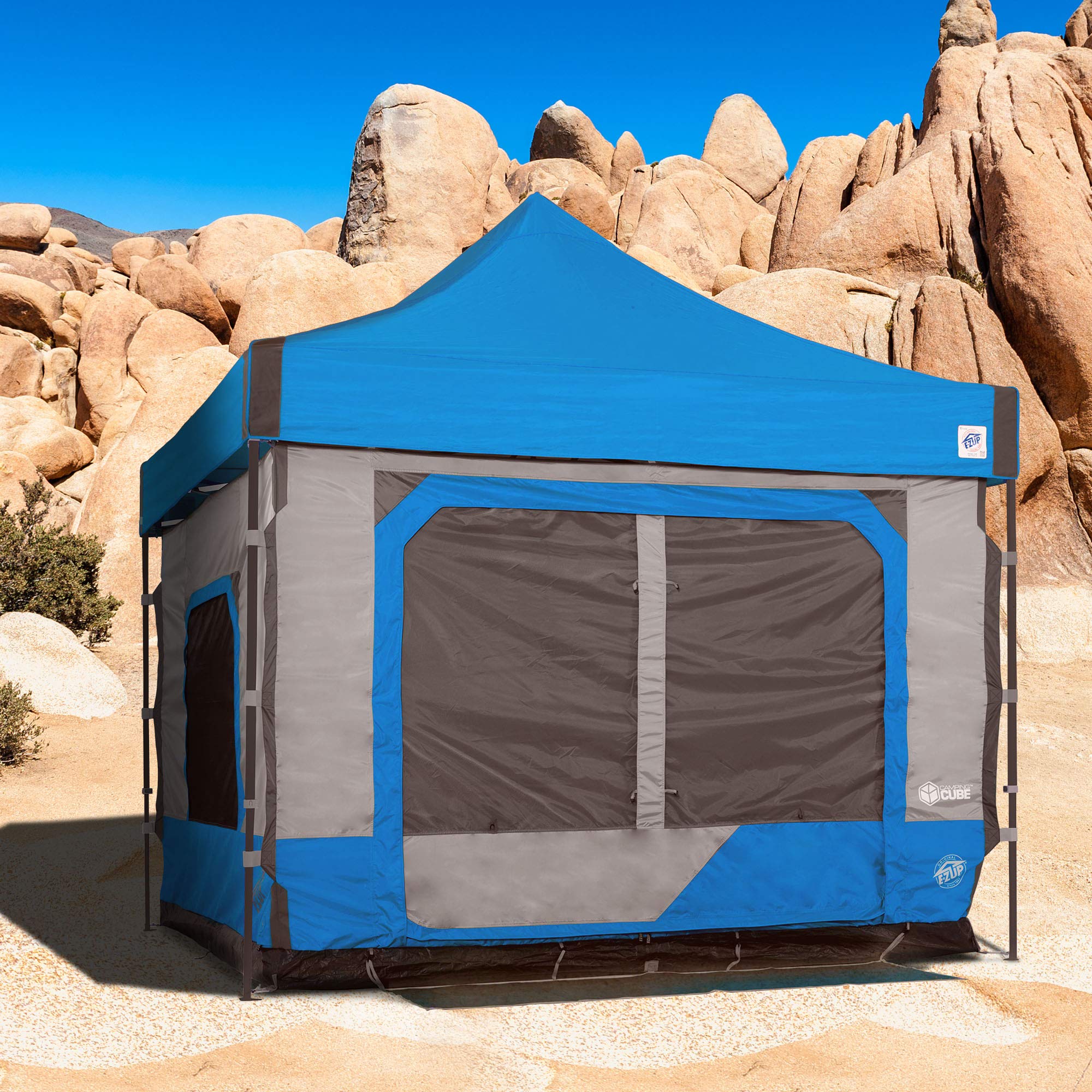 E-Z UP Camping Cube 6.4 footprint mat keeps dirt out