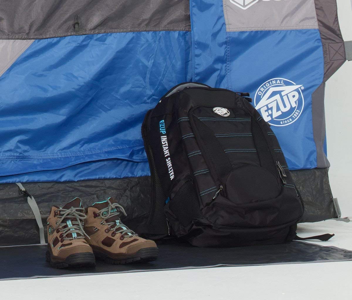 E-Z UP Camping Cube 6.4 large vented windows promote airflow.