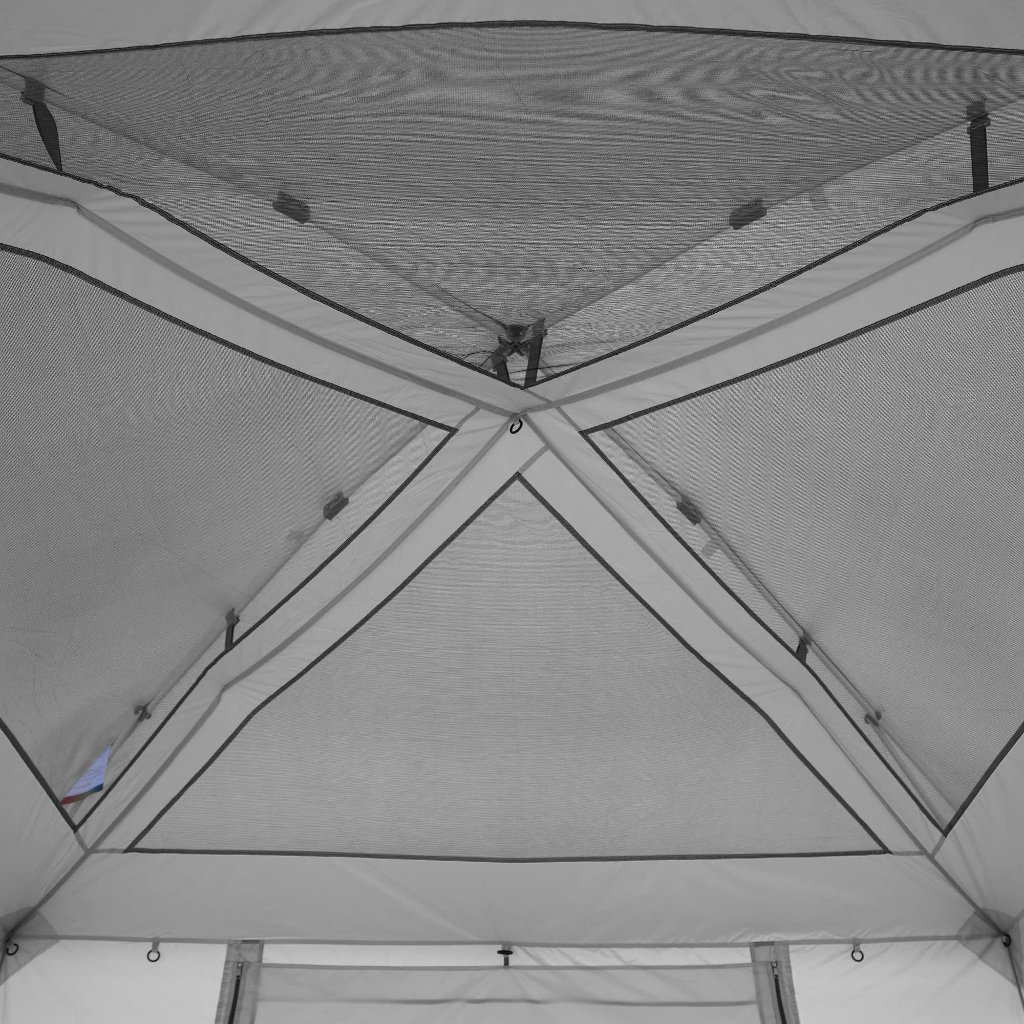 Compatibility with 10x10 Vista and Dome shelters shown.