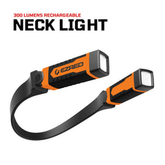 EZRED ANYWEAR neck light with dual beam heads adjusted for versatile lighting.