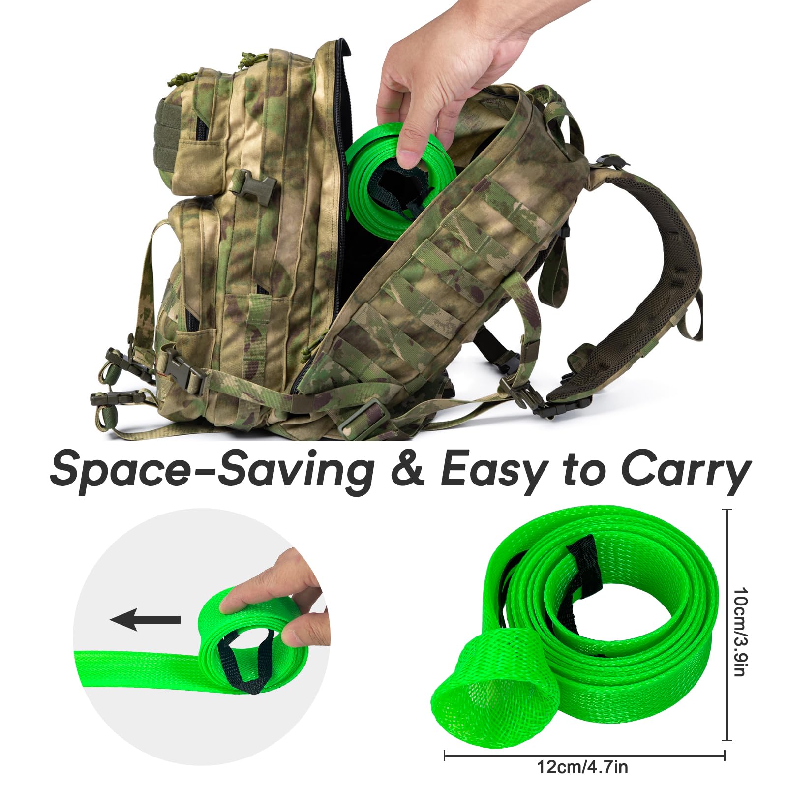 Rolled and packed EZYoutdoor rod sleeves for travel