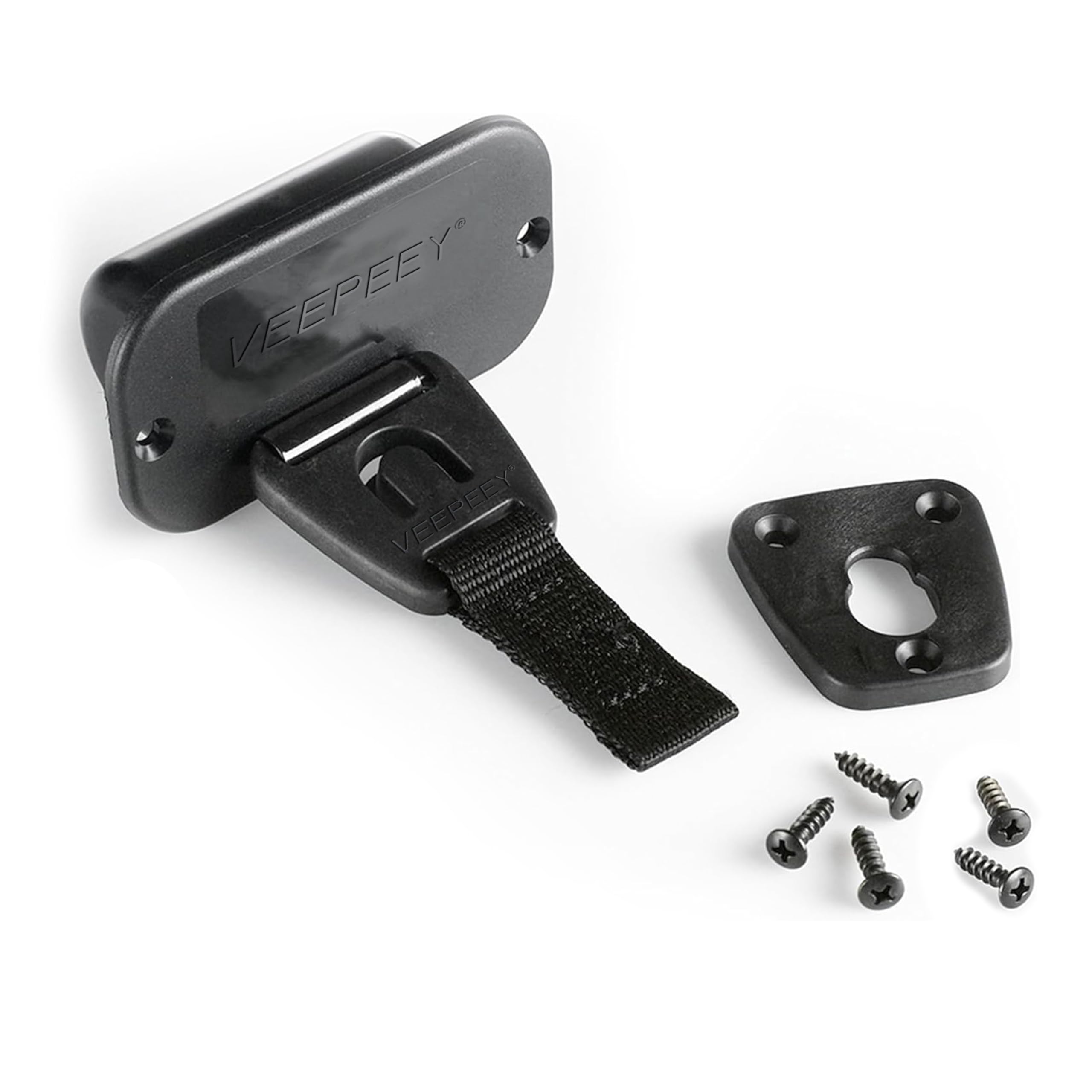 Retractable rod strap securing fishing rods on boat gunwale