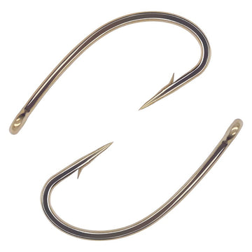XFISHMAN F2487 curved bronze fly hook front view