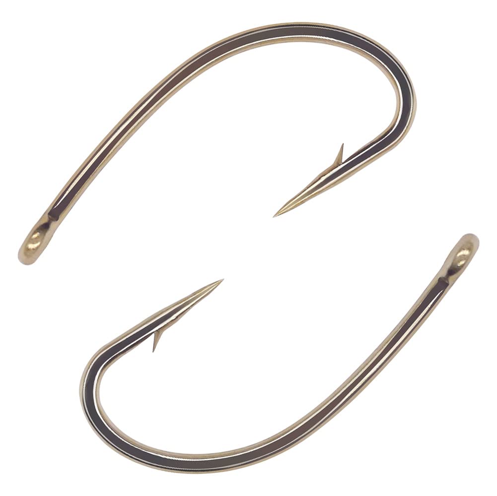 XFISHMAN F2487 curved bronze fly hook front view