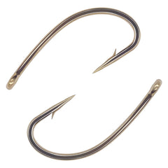 XFISHMAN F2487 curved bronze fly hook front view