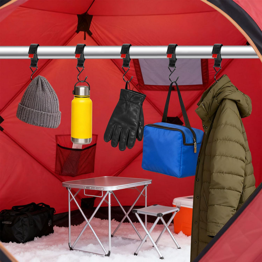Fabflame 12-pack ice fishing shelter coat hooks packaging