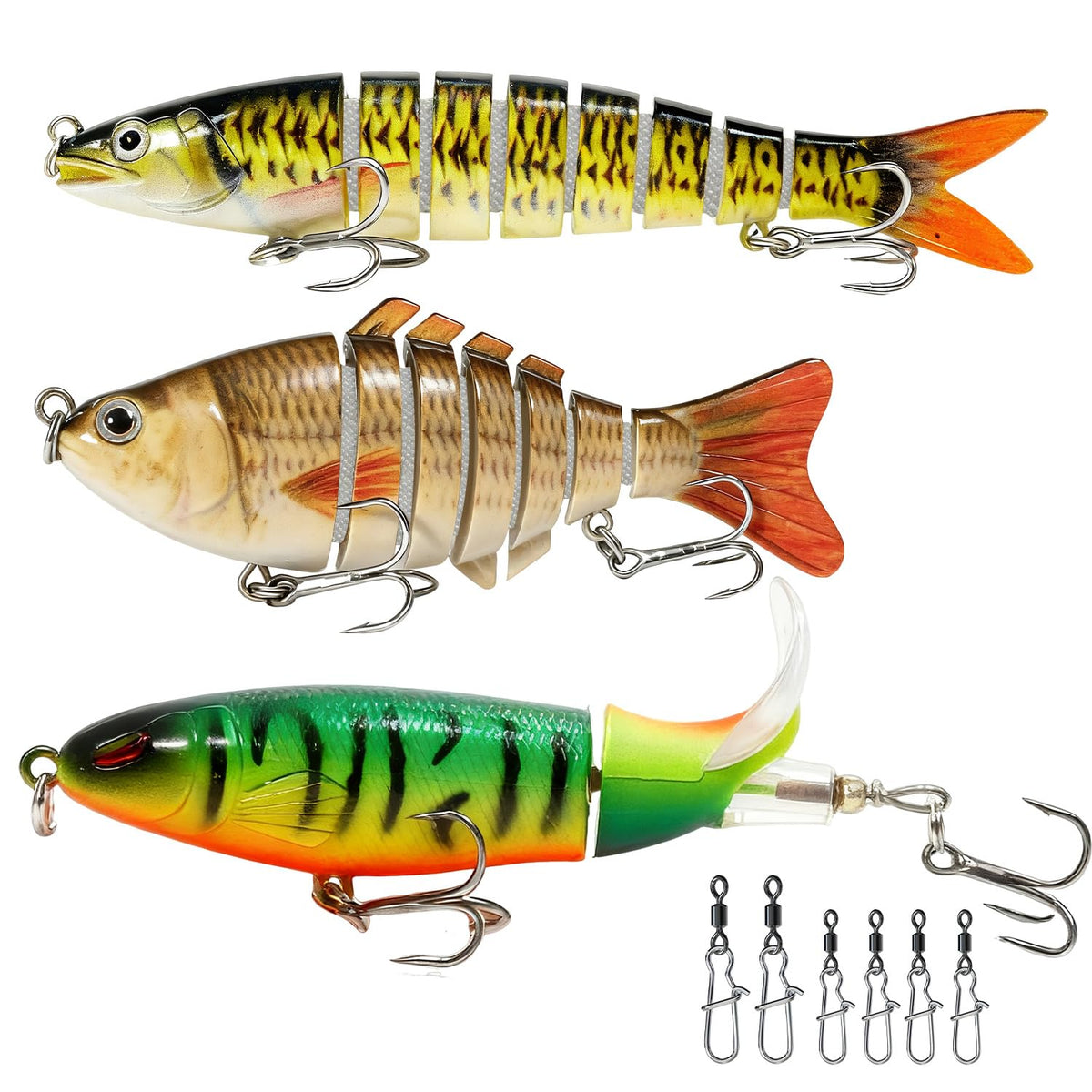 Long multi-jointed swimbait measuring 5.51 inches